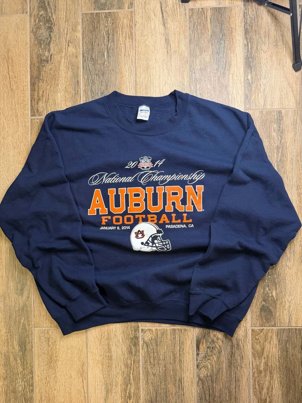 Auburn Tigers 2014 National Championship Football Crewneck Sweatshirt Navy XL
